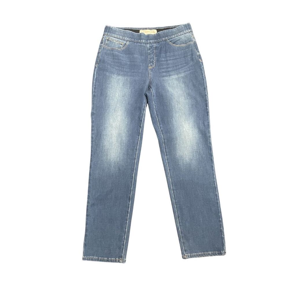 Soft Surroundings Stretch Pull On Elastic Waist Denim Jeans Pants Large Casual